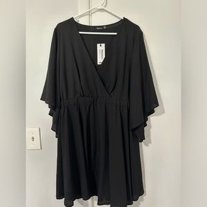 Black Boohoo Faux Wrap dress Size 16